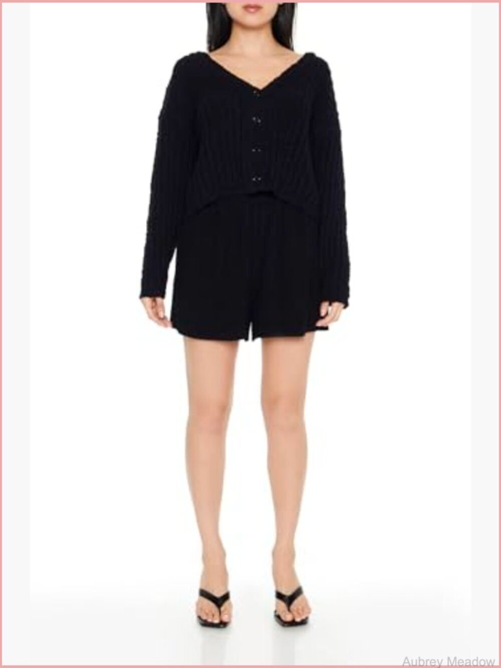 Classic Ribbed Knit Cardigan with Button Front - Picture 3 of 5